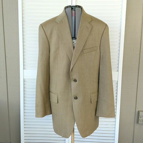 LAST CHANCE Ralph Lauren wool blazer sport coat tan mens 44T - Picture 2 of 7